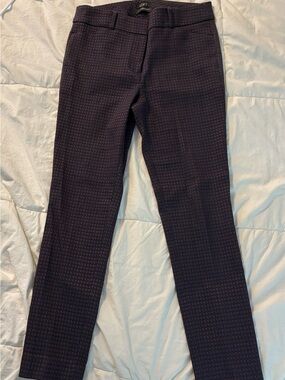 LOFT Women’s Marisa Skinny Navy Micro-Patterned Dress Pants